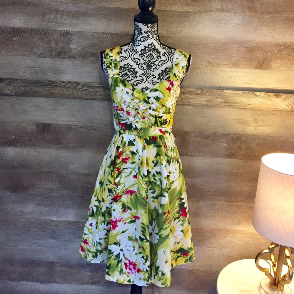 ⭐️SOLD⭐️Beauty!! Springtime Tea Length Pocket Dre - Picture 1 of 4